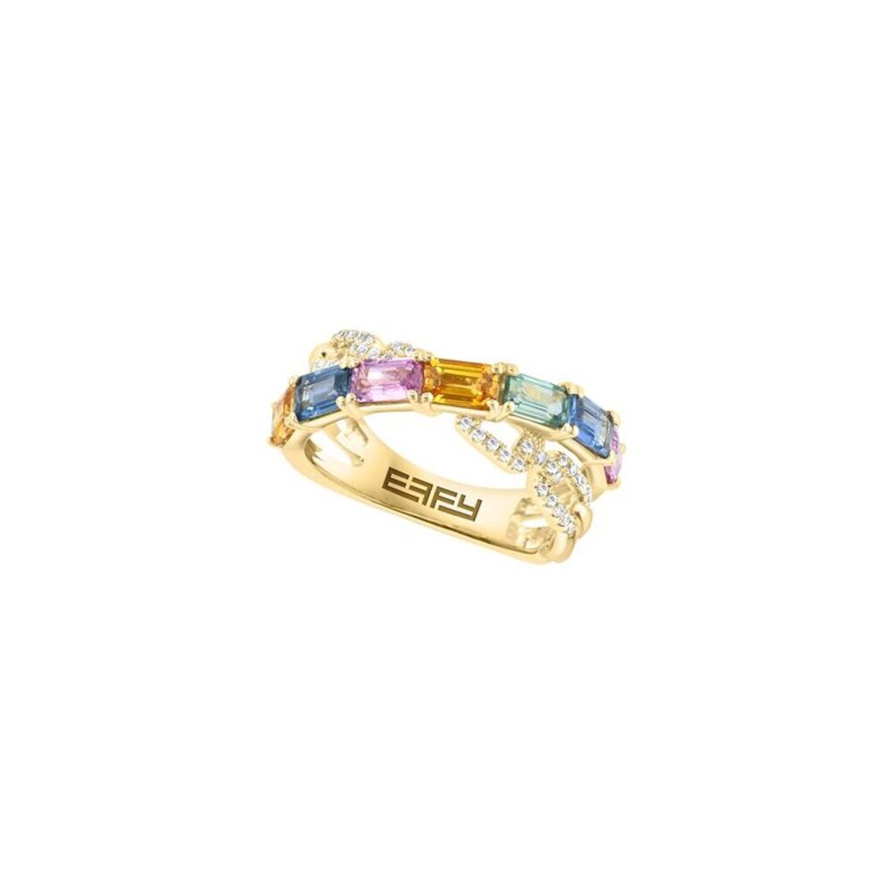 Effy Fine Jewelry 14K 2.81 Ct. Tw. Diamond & Multi Sapphire Ring